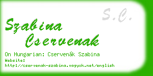 szabina cservenak business card