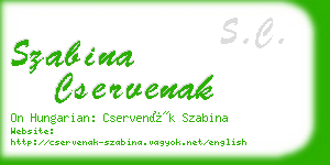 szabina cservenak business card